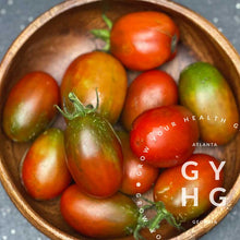 Load image into Gallery viewer, Black Plum Heirloom Tomato looks like jewels in a bowl
