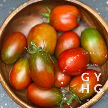 Load image into Gallery viewer, Black Plum Heirloom Tomato looks like jewels in a bowl